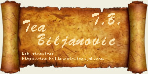 Tea Biljanović vizit kartica